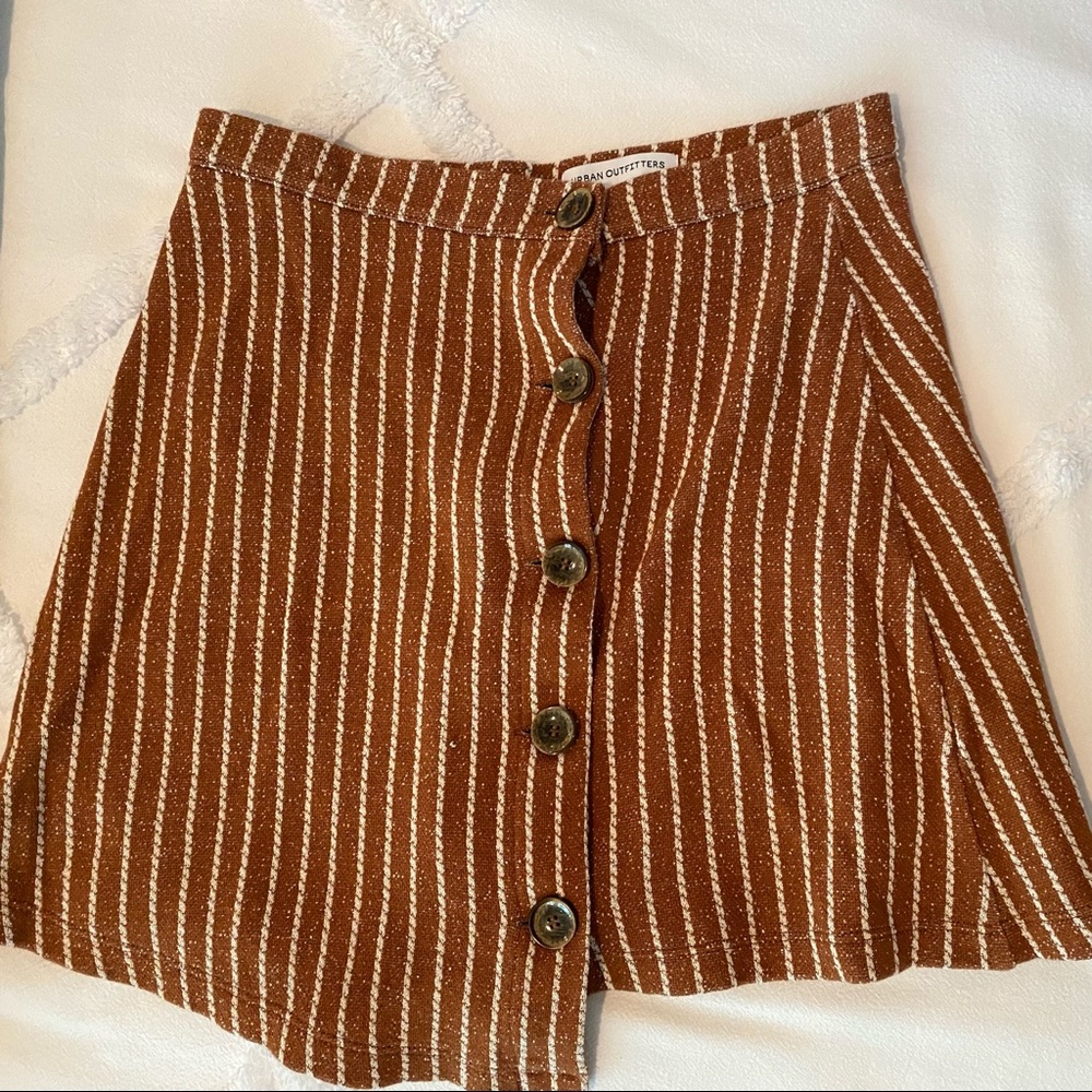 Urban Outfitters Ellie Striped Mini Button Skirt